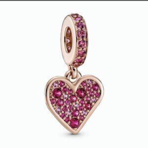 Pandora Pink Crystal Heart Bracelet Charm